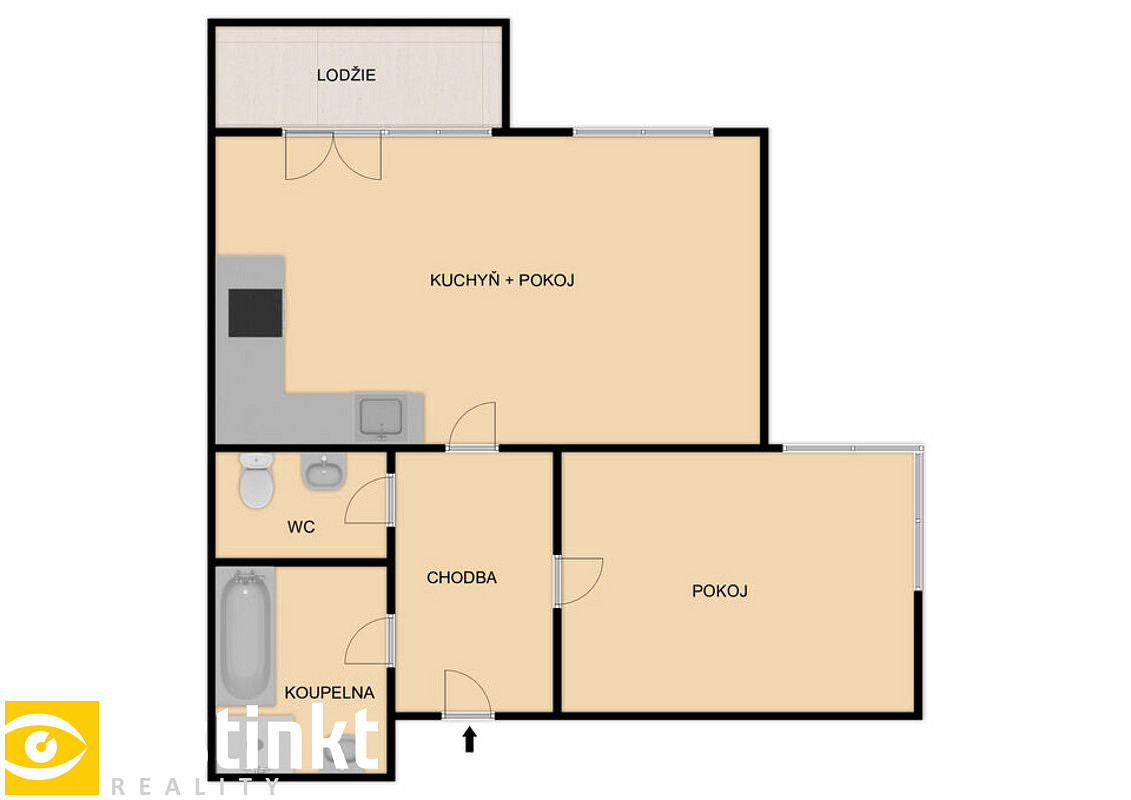 Pronájem bytu 2+kk 68 m² – fotografie 2