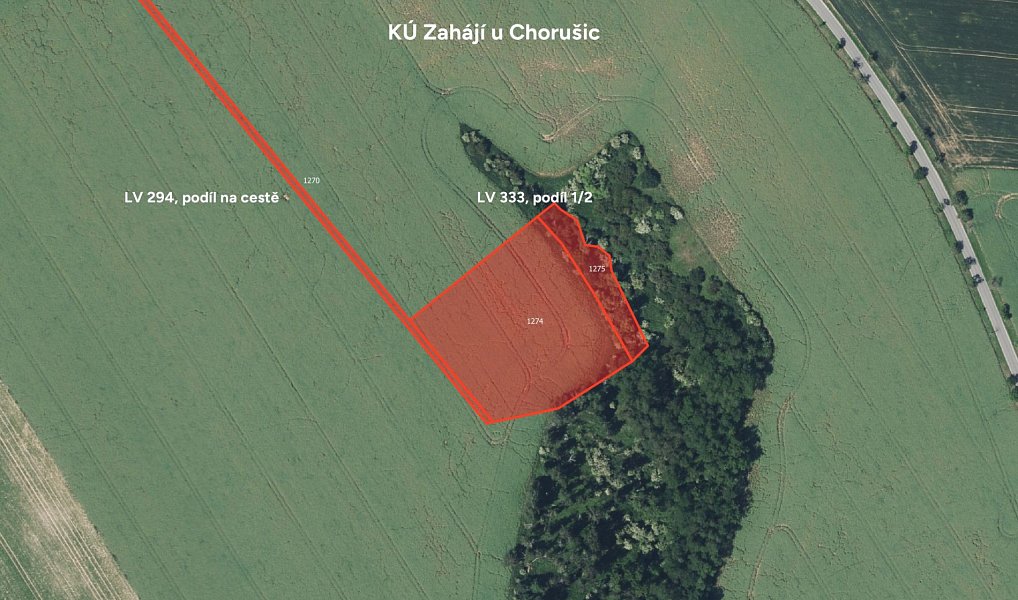 Prodej pole 17 218 m², Chorušice – náhled fotky 3