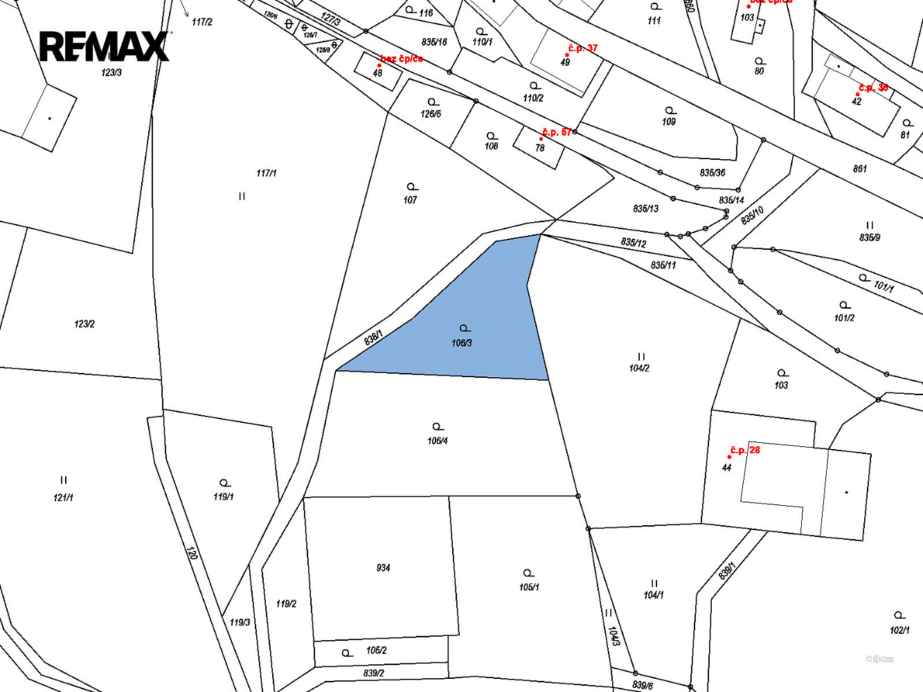 Prodej stavebního pozemku 845 m²