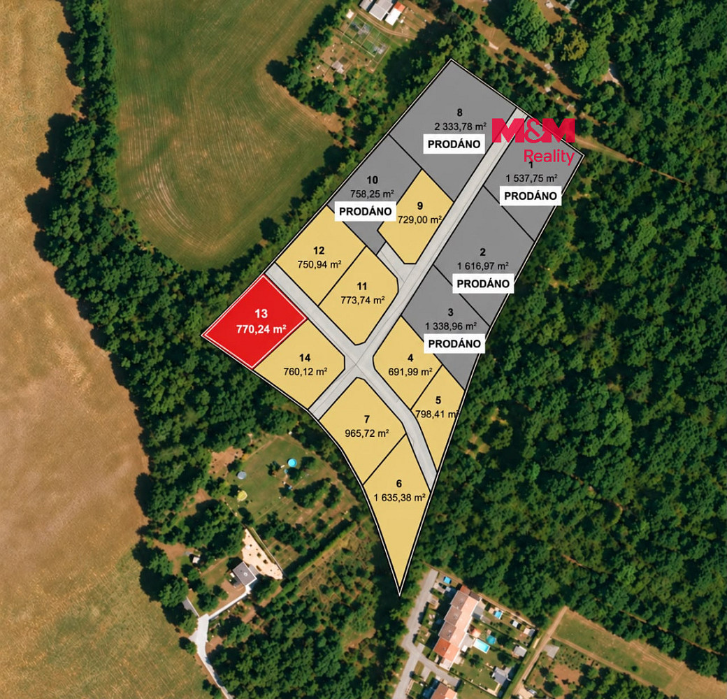 Prodej stavebního pozemku 770 m²