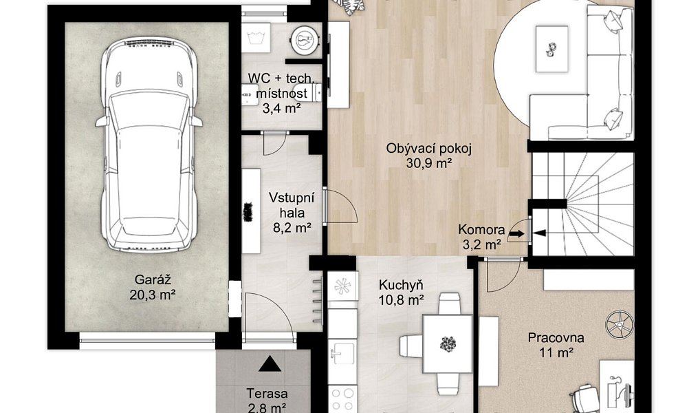 Prodej stavebního pozemku 970 m², Zdiby – náhled fotky 5
