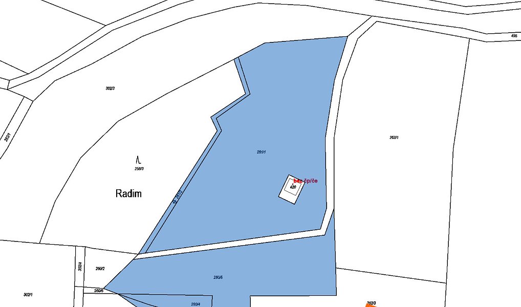 Prodej pozemku 2 108 m², Radim – náhled fotky 2