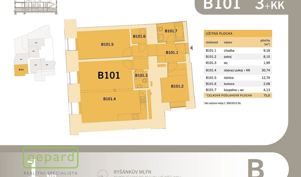 Prodej bytu 3+kk 69 m², Velké Přílepy – náhled fotky 4