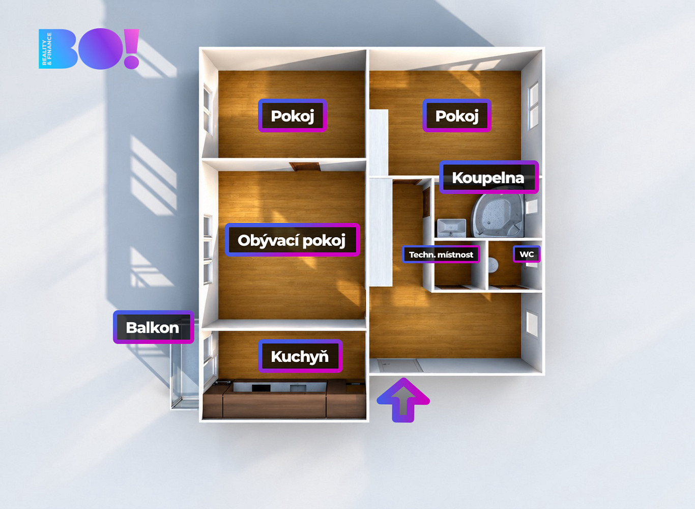 Prodej bytu 3+1 71 m² – fotografie 3