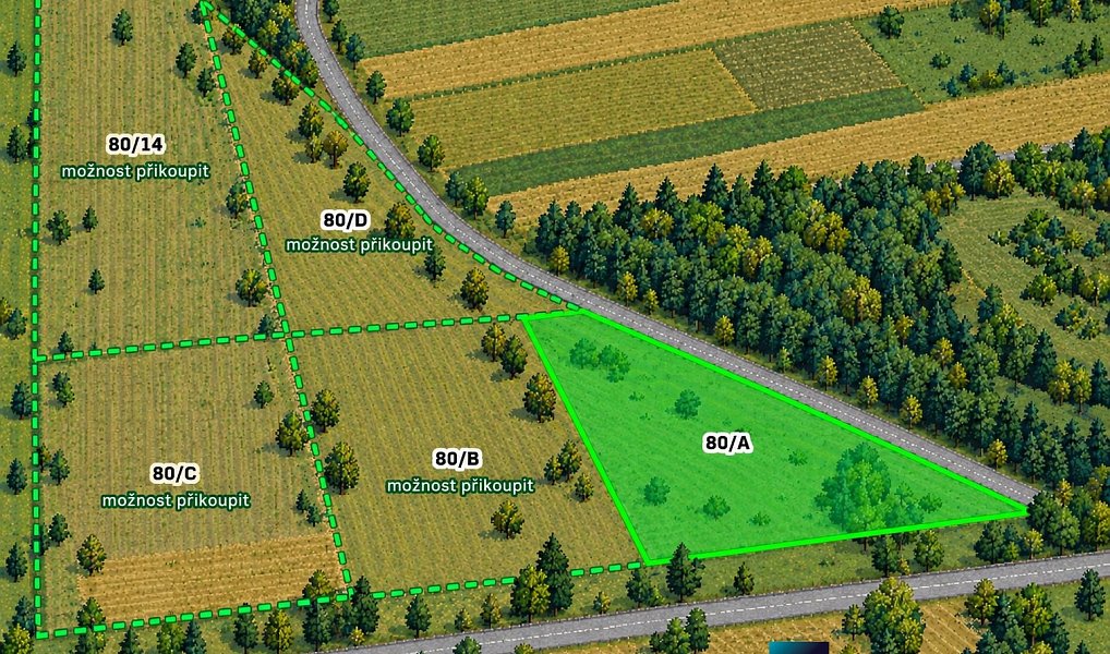 Prodej stavebního pozemku 1 280 m², Kobylnice – náhled fotky 2