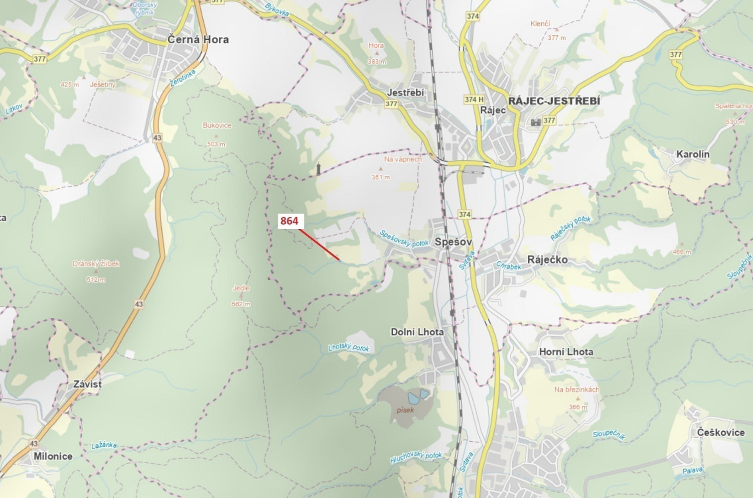 Dražba lesa 297 m²