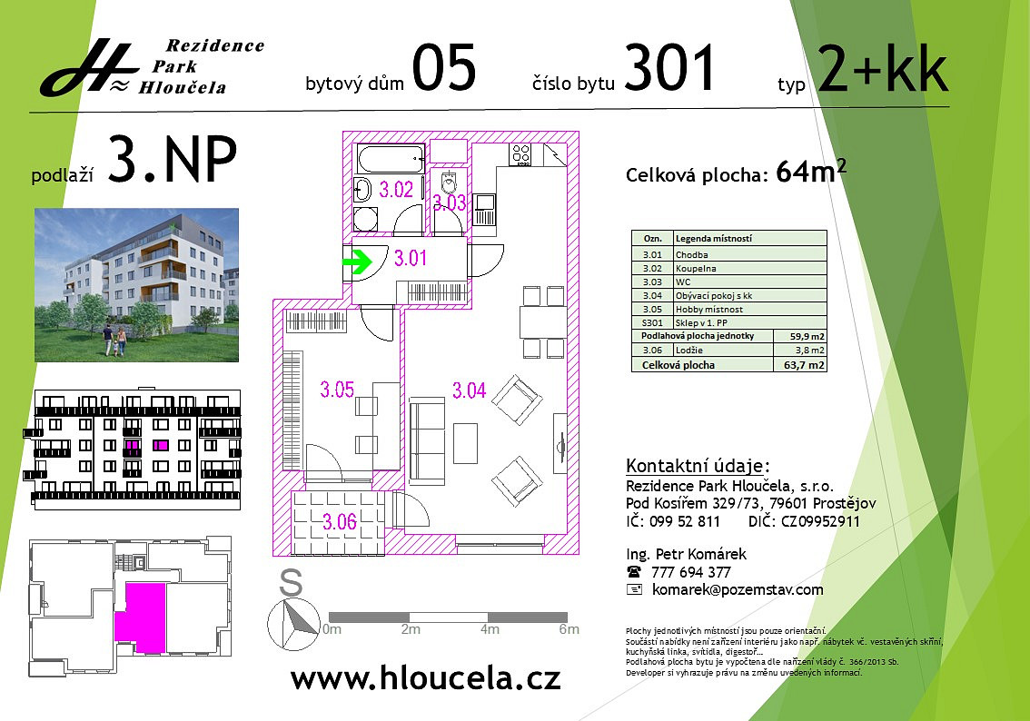 Prodej bytu 2+kk 60 m² – fotografie 3