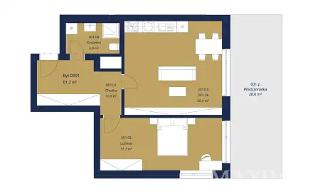 Prodej bytu 2+kk 61 m²