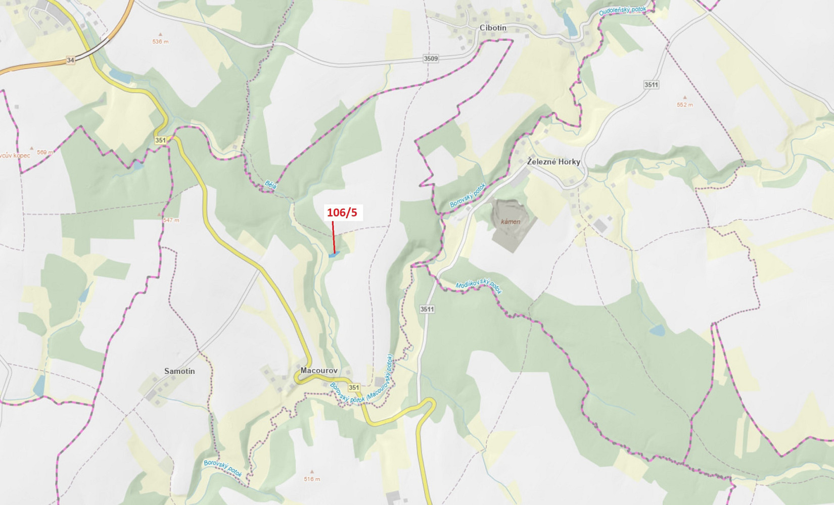 Dražba lesa 1 408 m²
