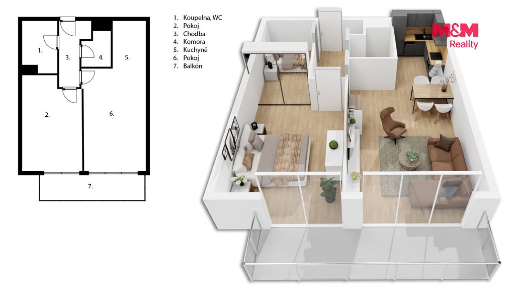 Pronájem bytu 2+kk 60 m², Praha – náhled fotky 4