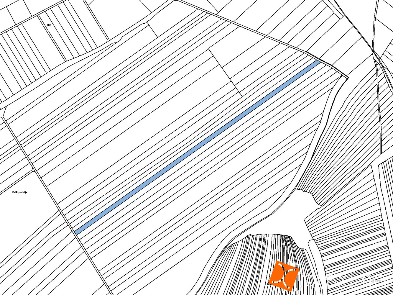 Prodej pole 855 m² – pohled 2
