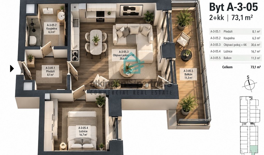 Prodej bytu 2+kk 62 m², Hluboká nad Vltavou – náhled fotky 8