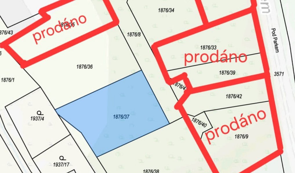 Prodej stavebního pozemku 883 m², Krupka – náhled fotky 2