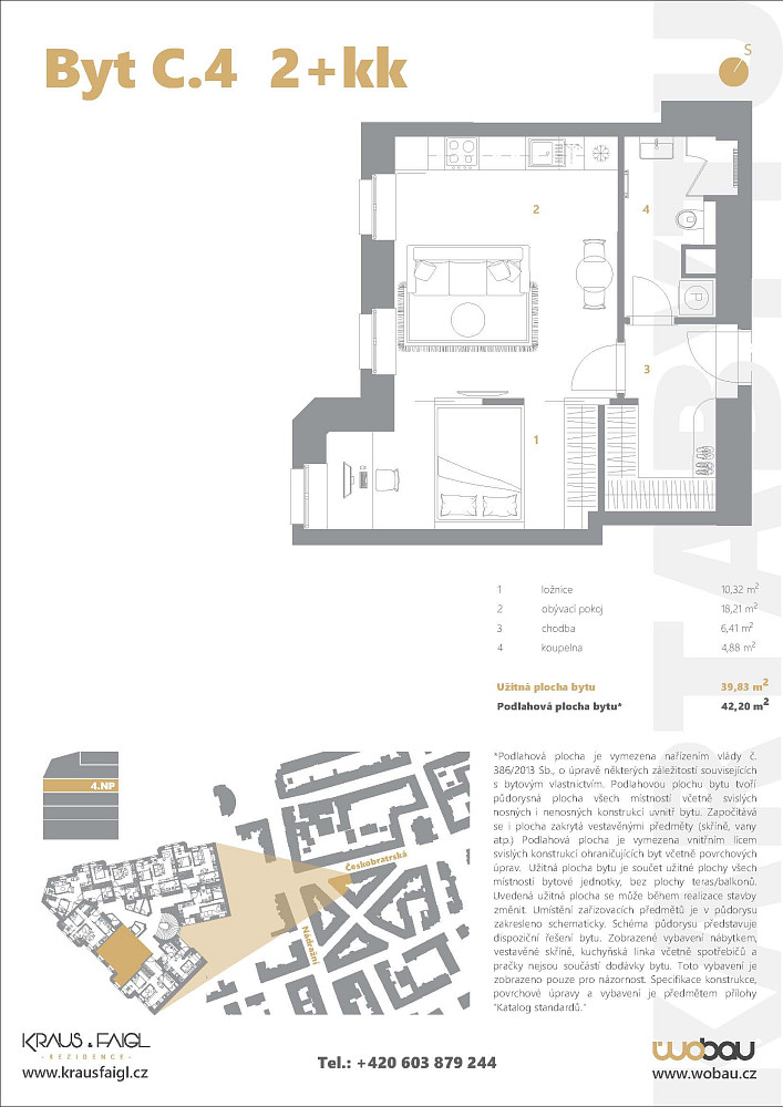 Pronájem bytu 2+kk 40 m² – fotografie 2