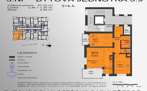 Prodej bytu 3+kk 67 m², Lázeňská, Třeboň - Třeboň II, okres Jindřichův Hradec