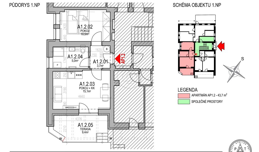 Prodej bytu 2+kk 43 m², Frymburk – náhled fotky 7