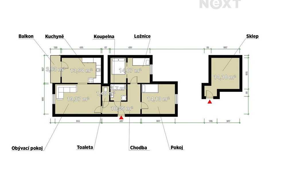 Prodej bytu 3+1 82 m², Klatovy – náhled fotky 5