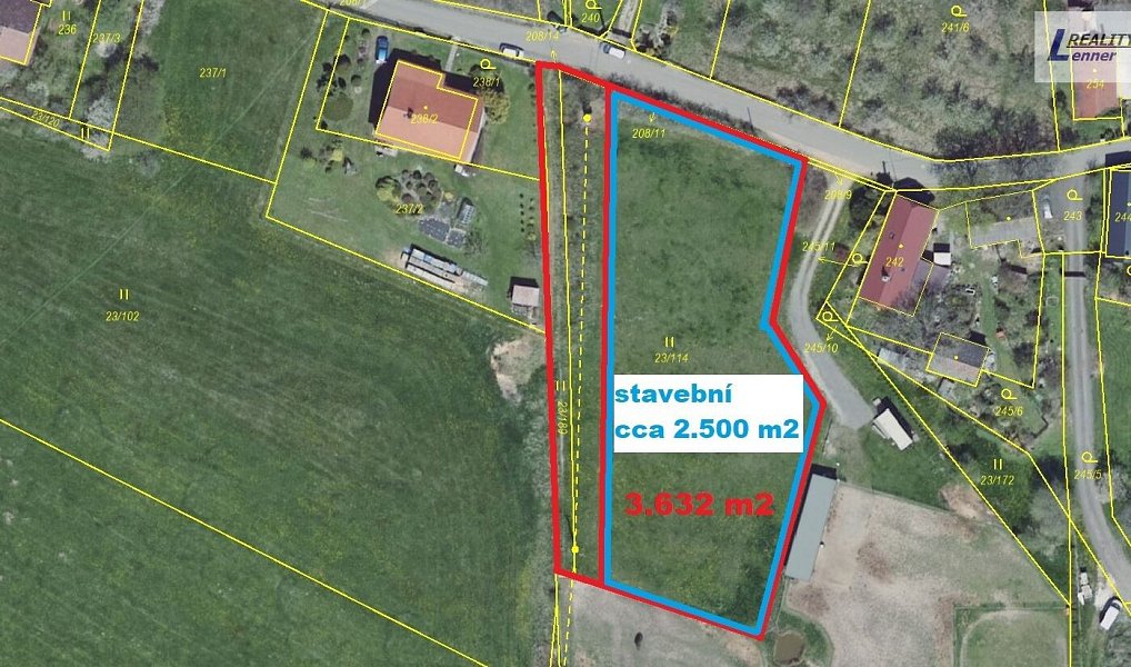 Prodej stavebního pozemku 3 632 m², Příbram – náhled fotky 2