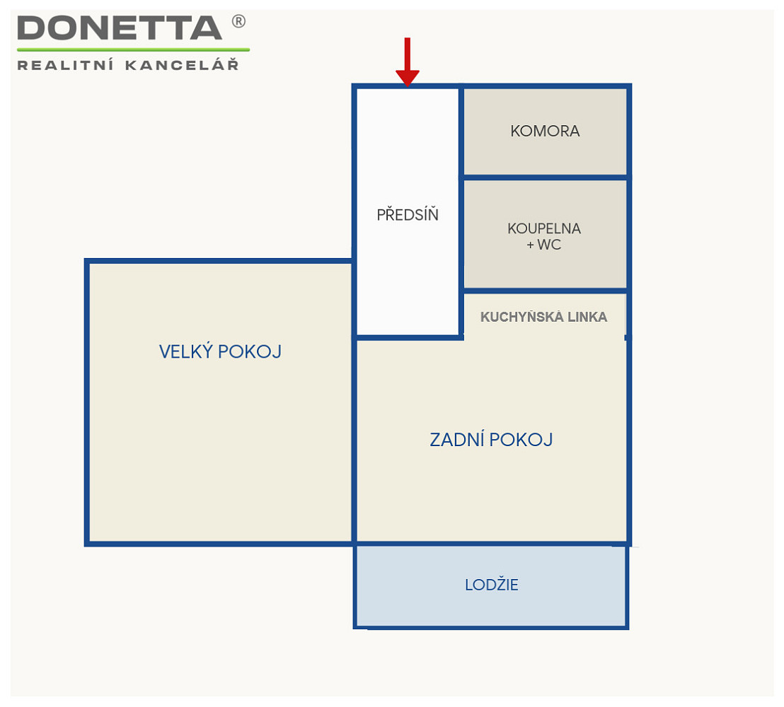 Pronájem bytu 2+kk 44 m² – fotografie 5