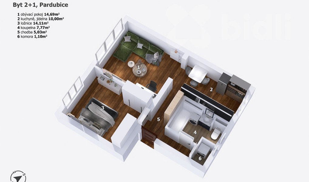Prodej bytu 2+1 58 m², Pardubice – náhled fotky 20