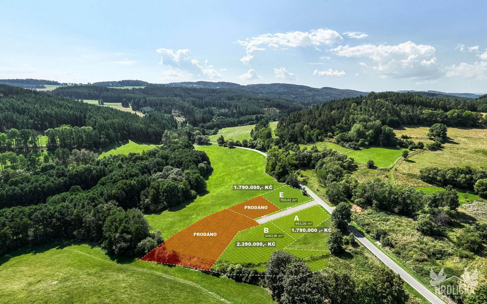 Prodej stavebního pozemku 864 m²