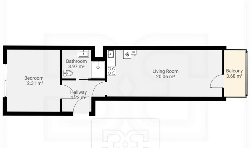 Pronájem bytu 2+kk 48 m², Praha – náhled fotky 3