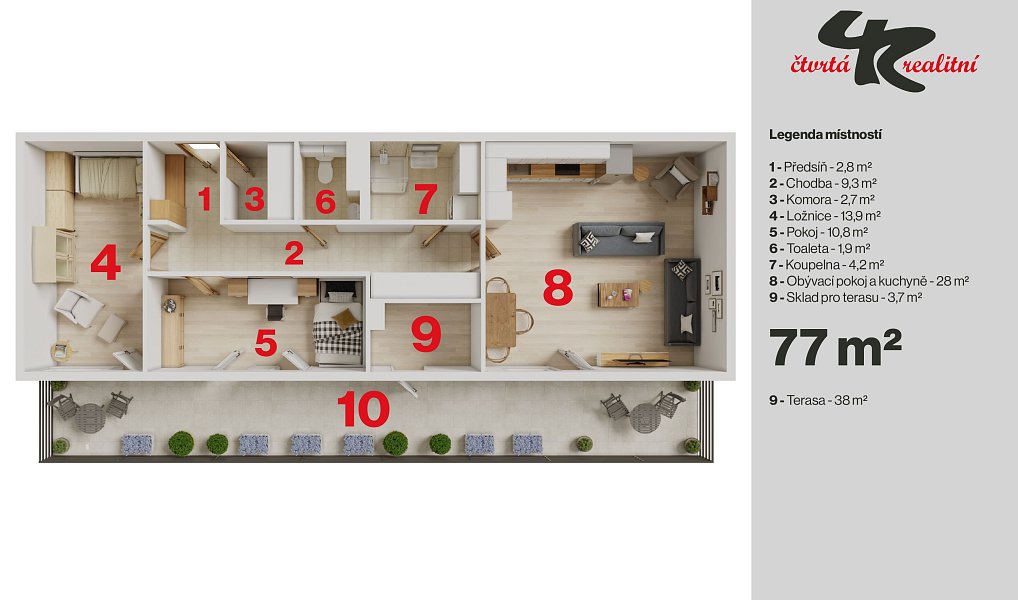 Prodej bytu 3+kk 77 m², Odolena Voda – náhled fotky 19