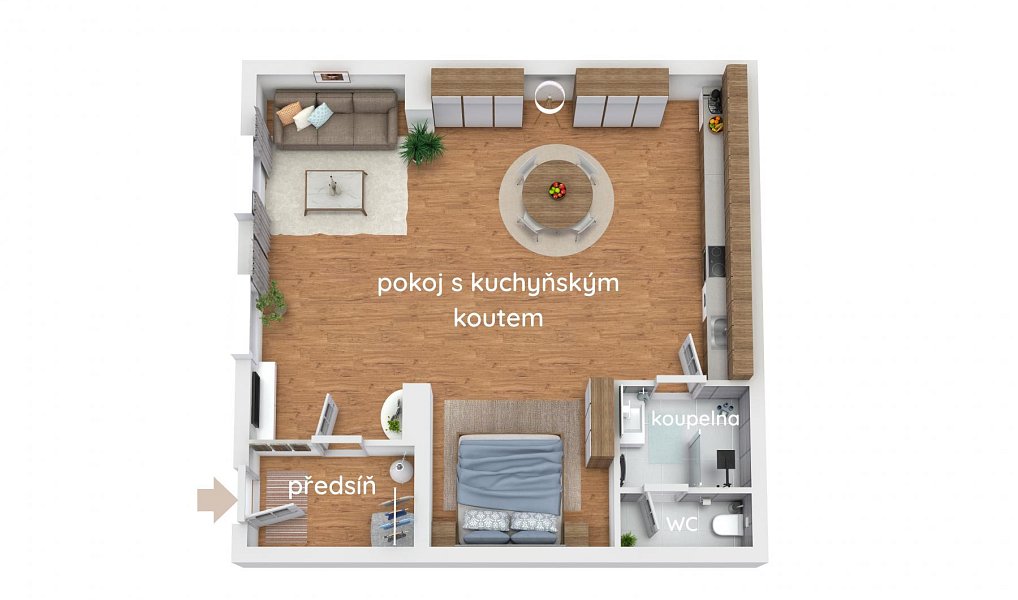 Prodej bytu 1+kk 45 m², Pardubice – náhled fotky 7