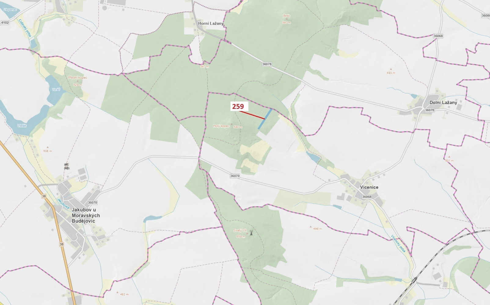 Dražba lesa 6 645 m²