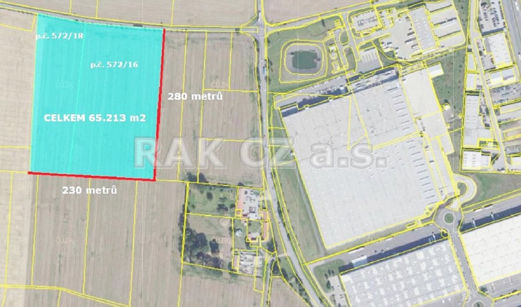 Prodej pole 65 213 m², Klecany – náhled fotky 3