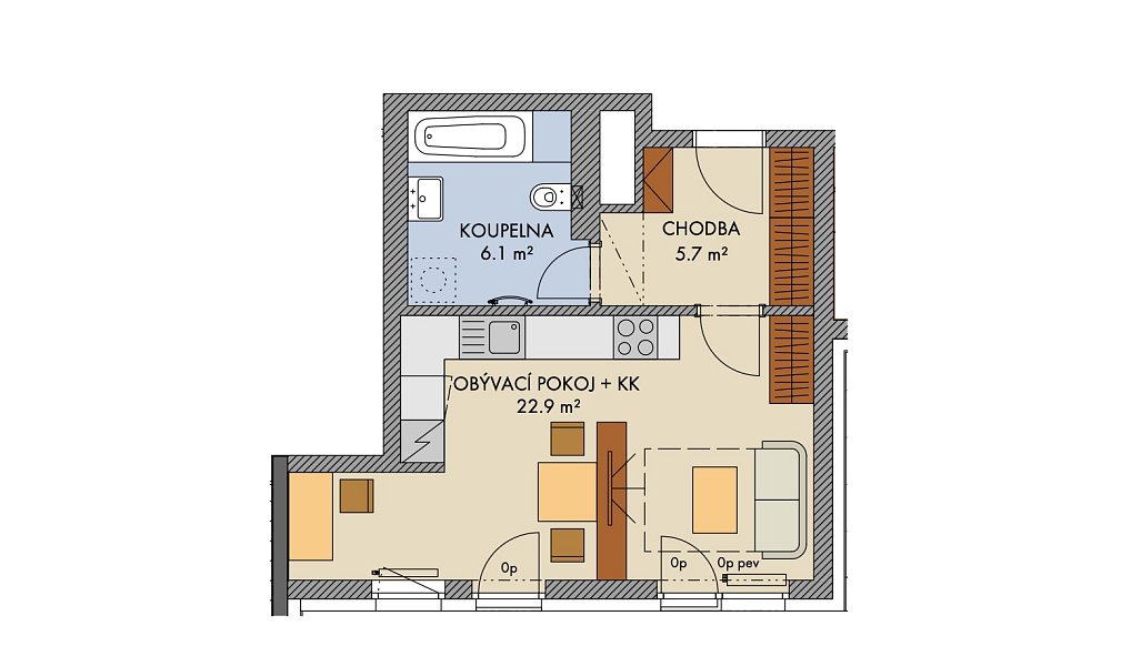Prodej bytu 1+kk 36 m², Praha – náhled fotky 2
