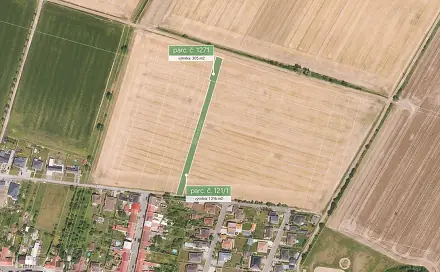 Prodej stavebního pozemku 1 521 m², Martinice, okres Kroměříž