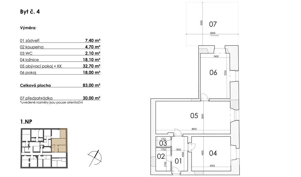 Prodej bytu 3+kk 83 m², Postupice – náhled fotky 8
