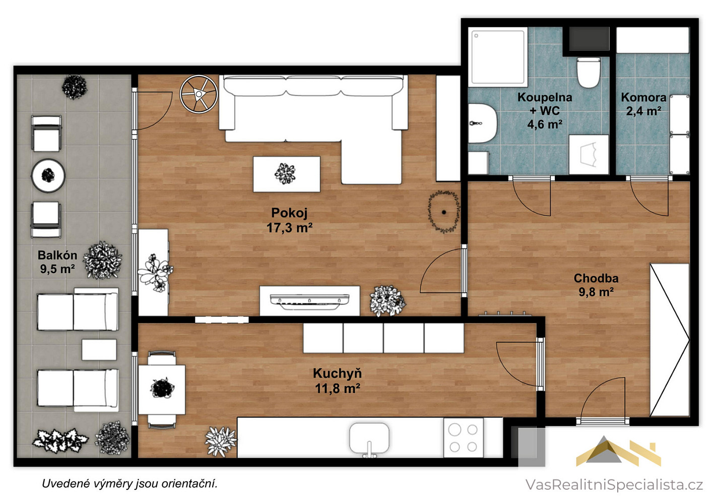 Prodej bytu 1+1 43 m² – fotografie 2