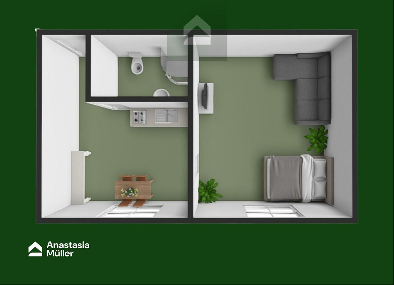 Pronájem bytu 1+1 34 m² – fotografie 2