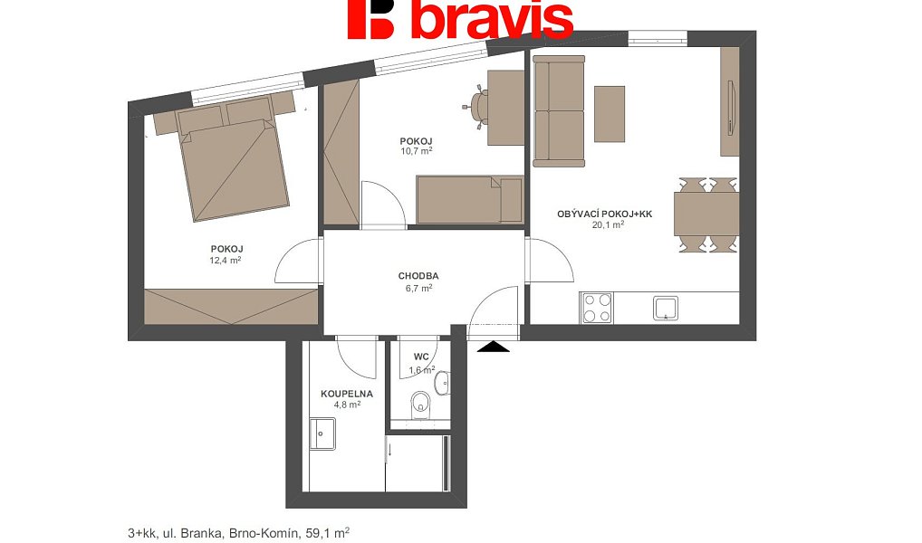 Prodej bytu 3+kk 59 m², Brno – náhled fotky 5