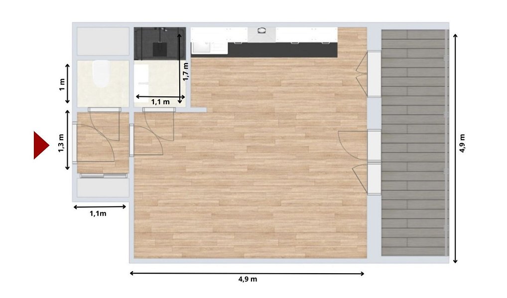 Pronájem bytu 1+kk 27 m², Třinec – náhled fotky 6