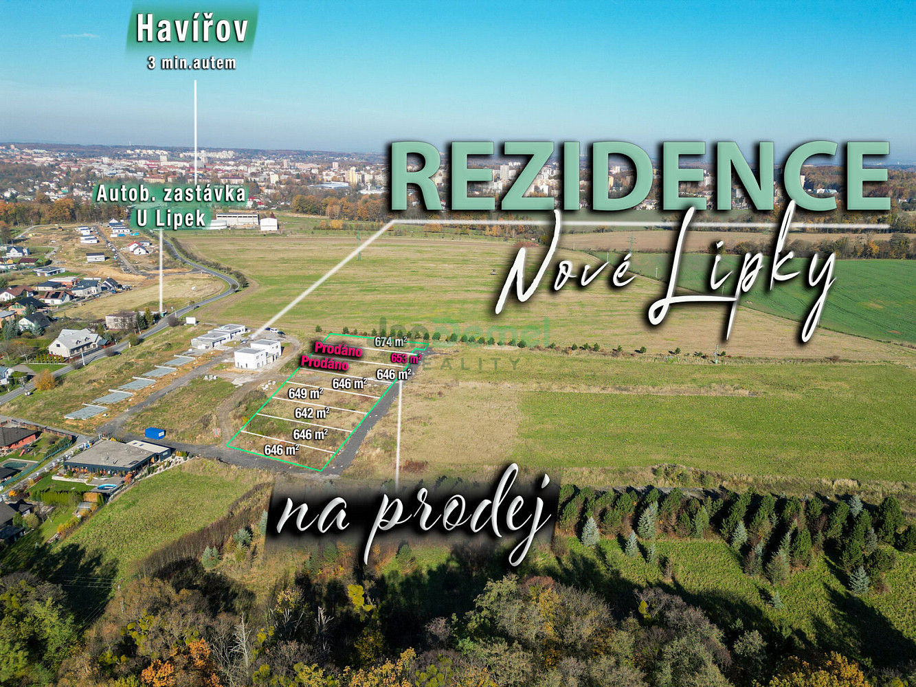 Stavební pozemek (646 m²) Horní Bludovice s projektem a sítěmi – pohled 5