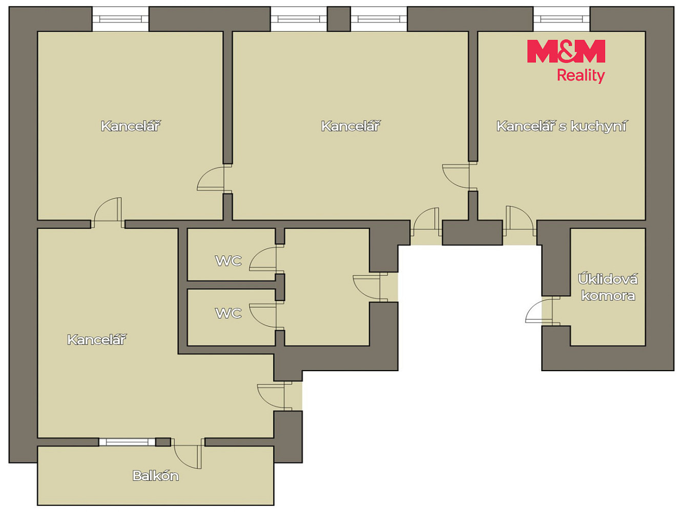 Pronájem kanceláře 85 m² – fotografie 3