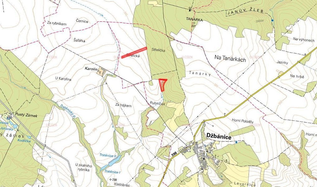 Prodej pole 6 560 m², Džbánice – náhled fotky 2