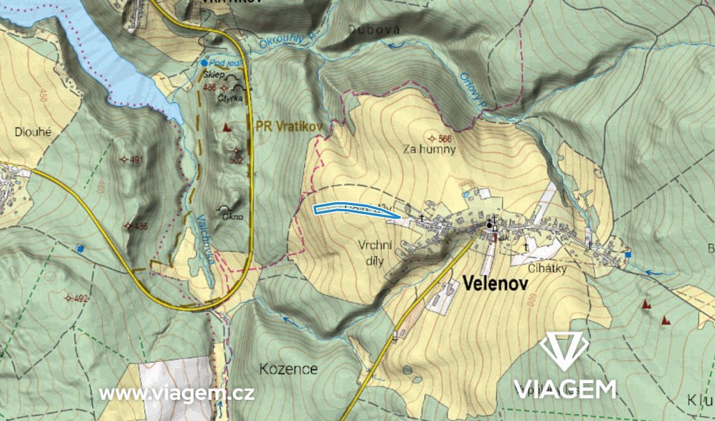 Prodej stavebního pozemku 3 426 m², Velenov – náhled fotky 3