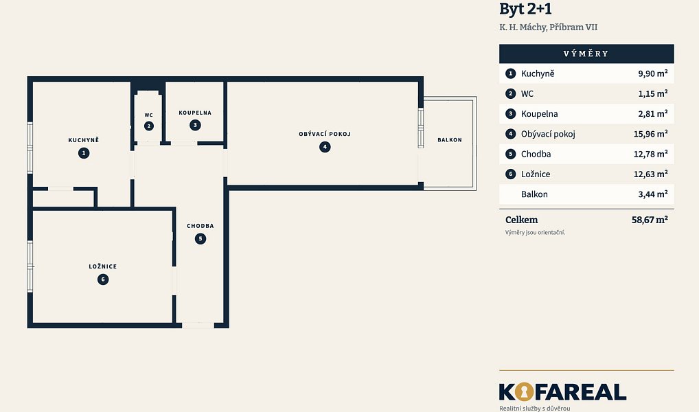 Prodej bytu 2+1 62 m², Příbram – náhled fotky 7