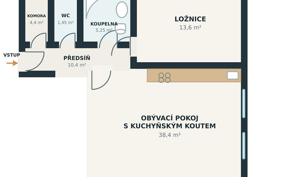 Pronájem bytu 2+kk 74 m², Úherce – náhled fotky 12
