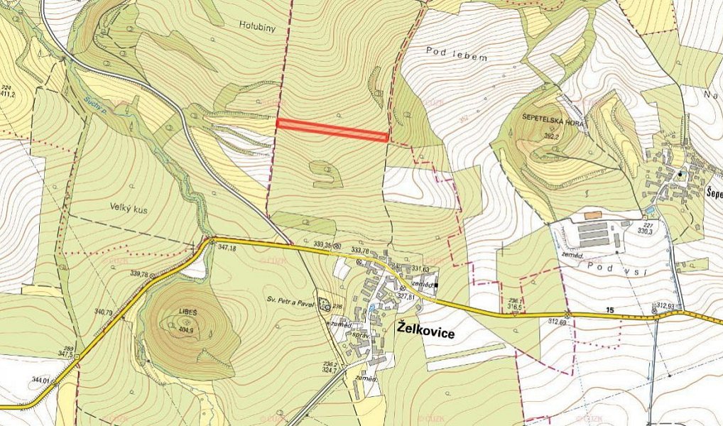 Prodej pole 8 289 m², Želkovice – náhled fotky 2