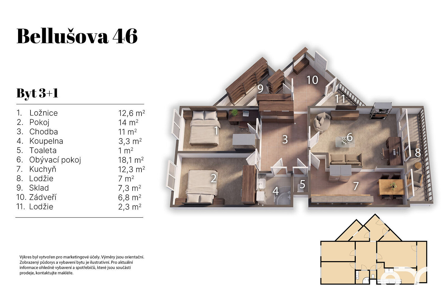 Prodej bytu 3+1 80 m² – fotografie 3