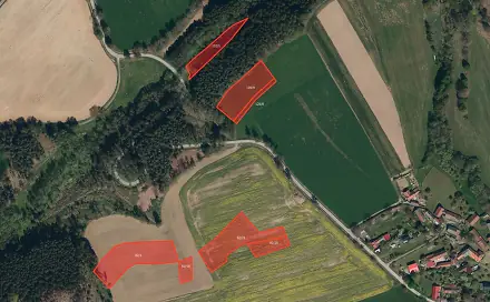 Prodej pole 15 608 m², Křešín - Kramolín, okres Pelhřimov