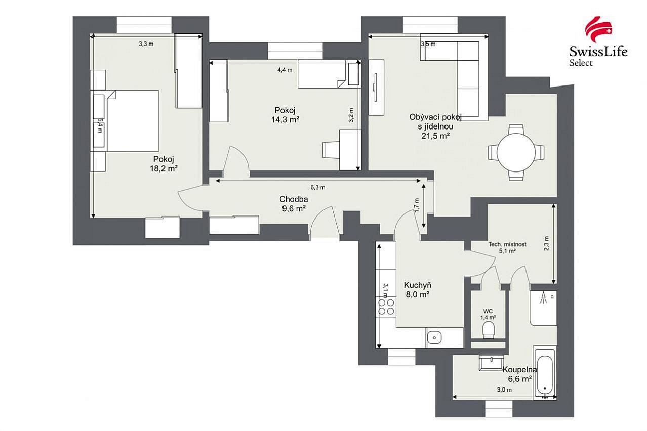 Prodej bytu 3+1 80 m² – fotografie 4