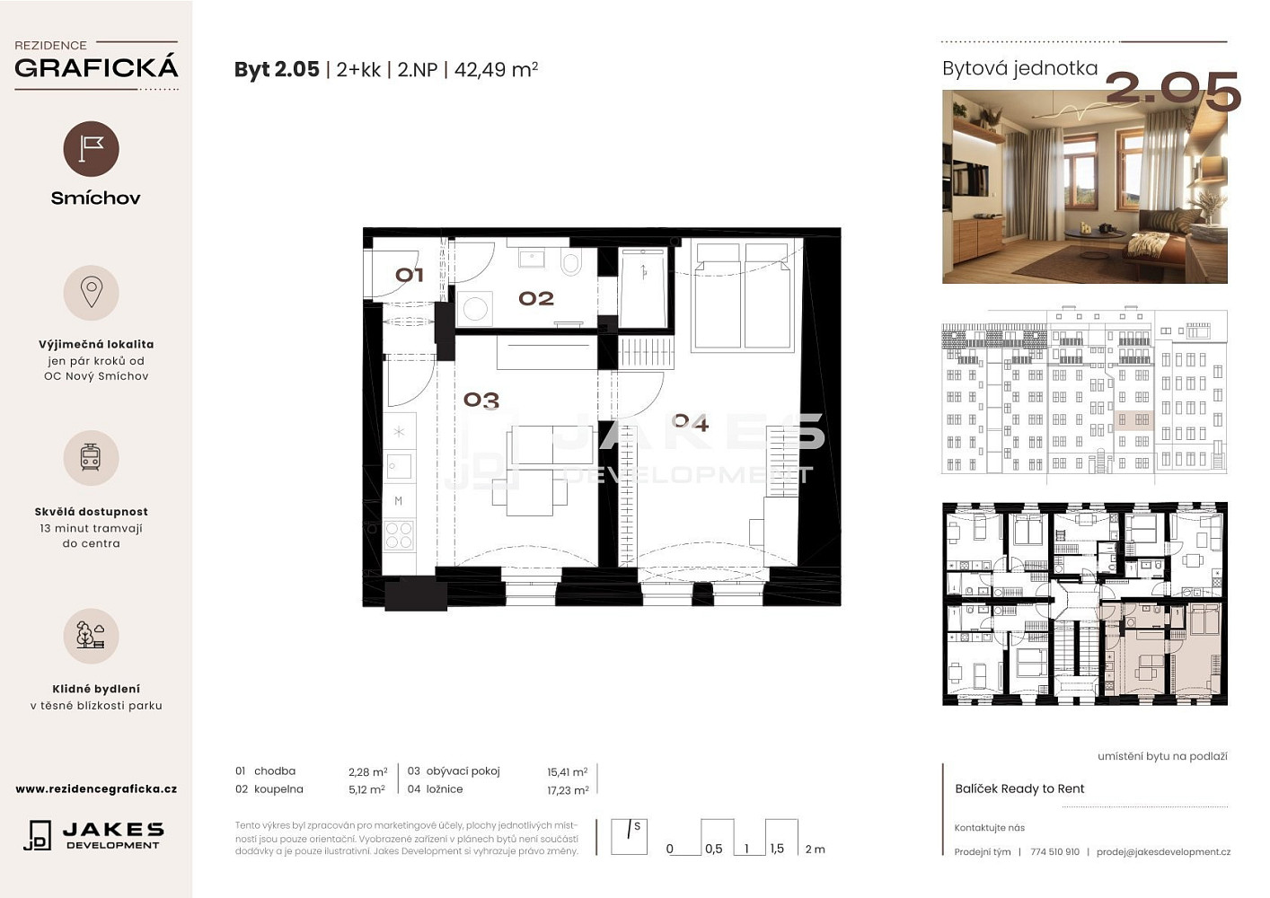 Pronájem bytu 2+kk 42 m² – fotografie 2