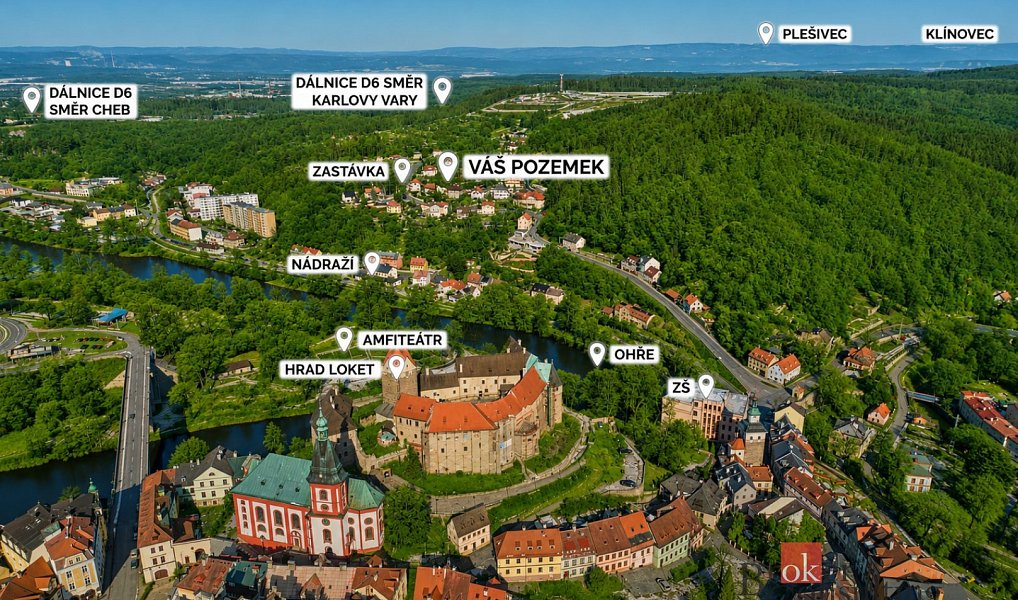 Prodej stavebního pozemku 1 803 m², Loket – náhled fotky 3