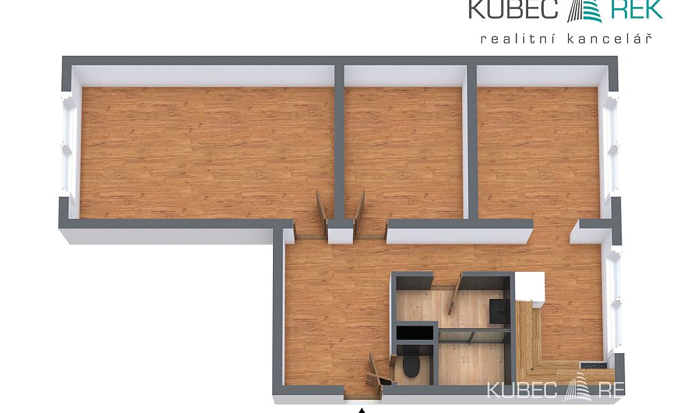 Prodej bytu 3+1 64 m², Pelhřimov – náhled fotky 3